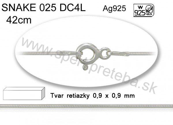 Retiazka strieborná Ag 925 Snake 025 DCL4 dĺžka 42 cm