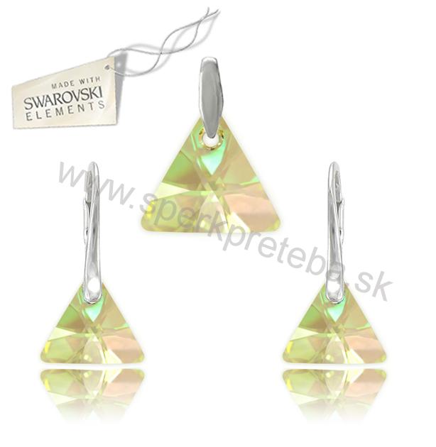 Swarovski set trojuholník triangle svetlozelenej farby Crystal Luminous Green