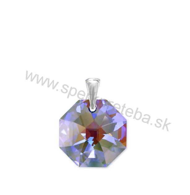 Strieborný prívesok oktagon Violet Blue AB