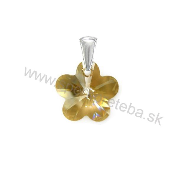 Strieborný prívesok  kvetinka Crystal Golden Shadow