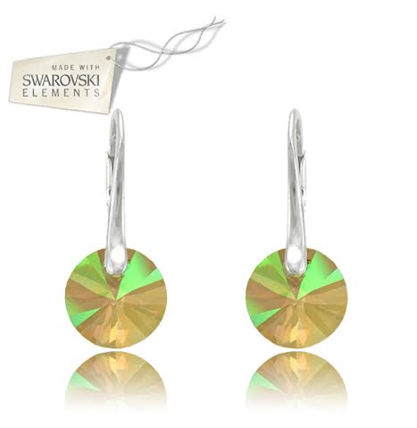 Swarovski náušnice Rivoli zelenej farby Crystal Luminous Green