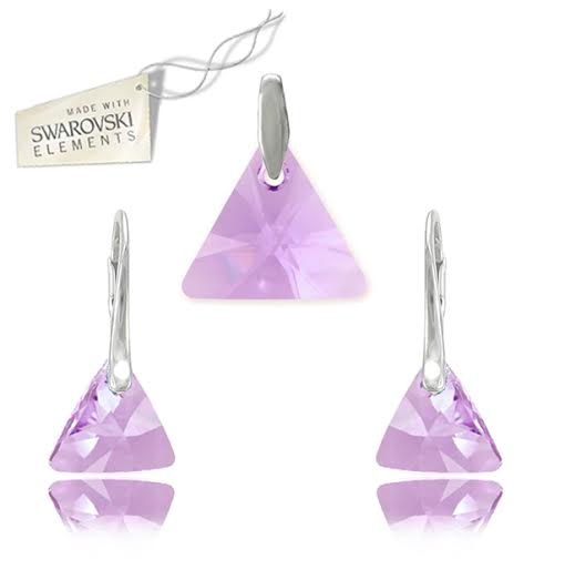 Swarovski set trojuholník triangle fialovej farby Crystal Violet