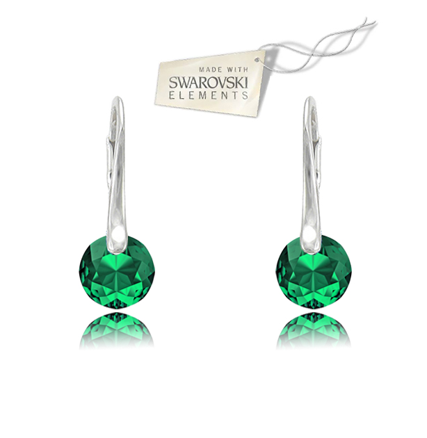 Swarovski náušnice Classic Cut zelenej farby Emerald