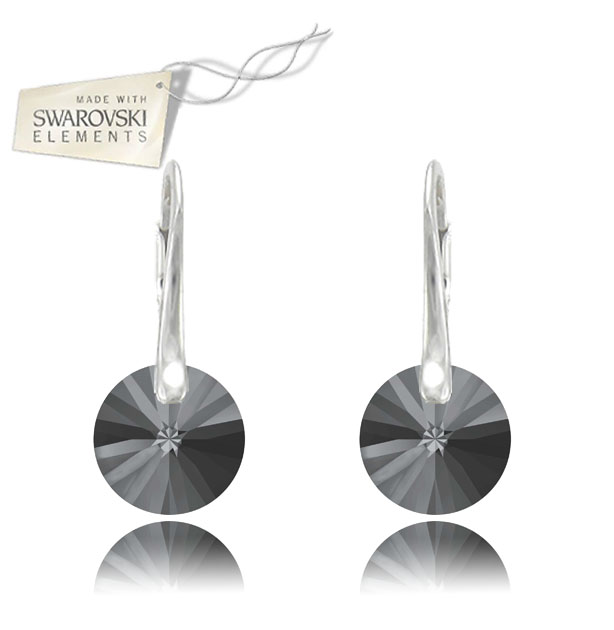 Swarovski náušnice Rivoli šedej farby Cr.Silver Night