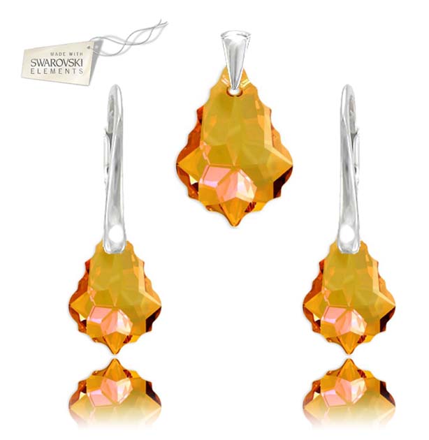 Swarovski set Barok oranžovoružovej farby Crystal Summer Blush