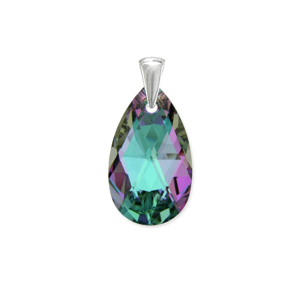 Swarovski prívesok Slza 22mm fialovoružovej farby Crystal Vitrail Light 